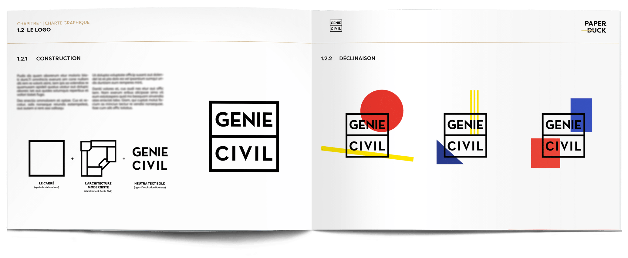 charte graphique du logo génie civil du val benoit