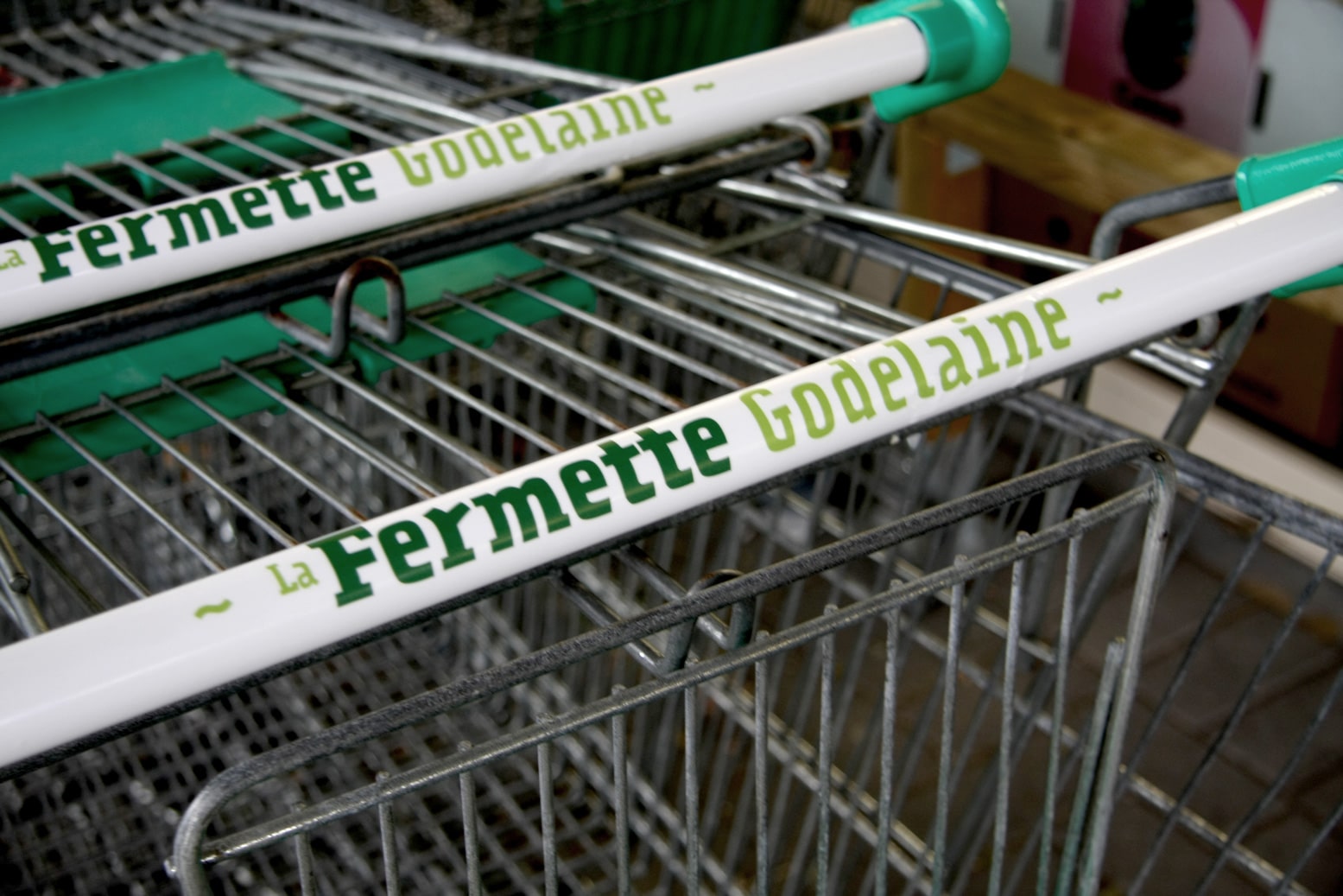caddie logo imprimé sur poignée de caddie de magasin