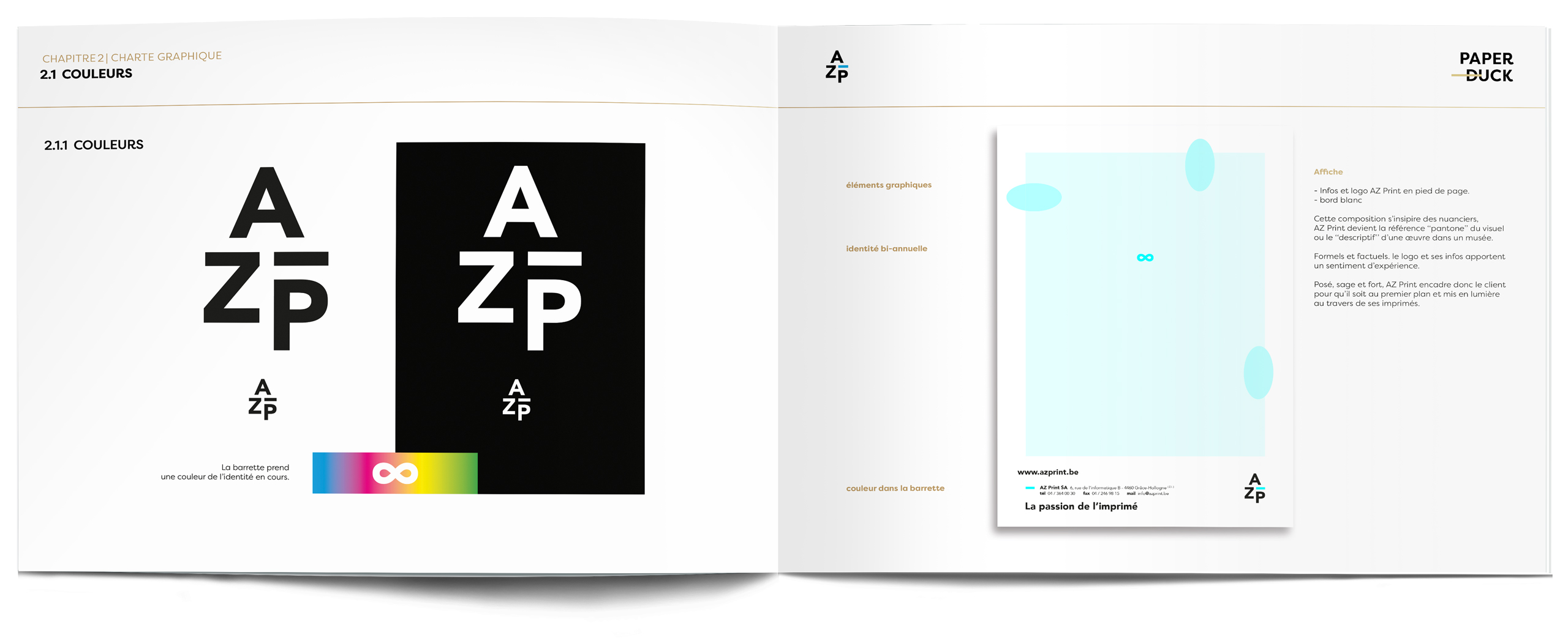 charte graphique de la société AZ Print concept et thematique